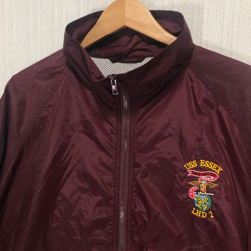 Port & Company USS Essex LHD 2 Navy Windbreaker Jacket